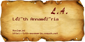 Lóth Annamária névjegykártya